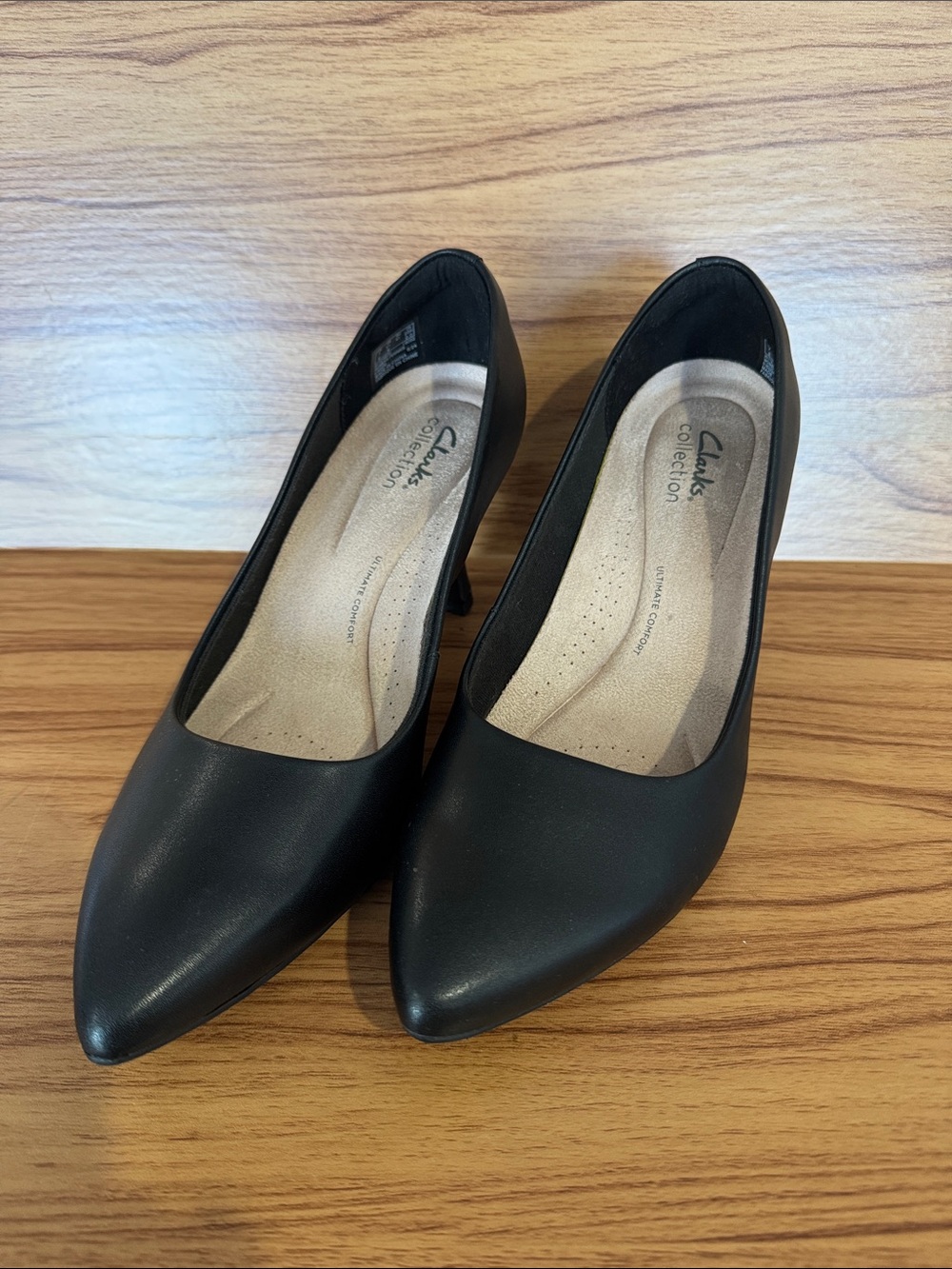 Clarks Black Women's Classic Pointed-Toe Heels